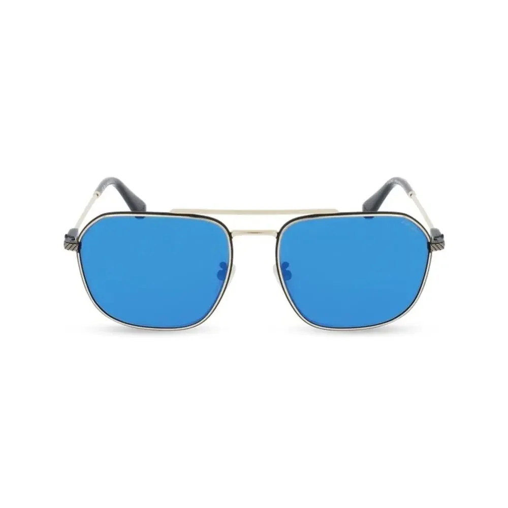New! Police Blue Mirrored Aviator Sunglasses, Police SPLF64 300B, Authentic